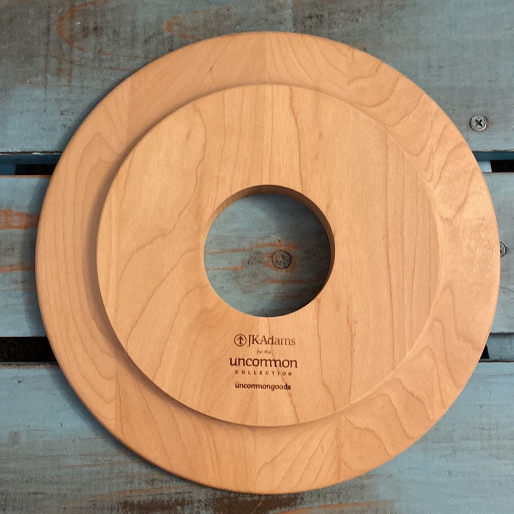 Uncommon Goods Cookies and Milk Wooden Platter With Milk Glass in Center - Picture 7 of 16